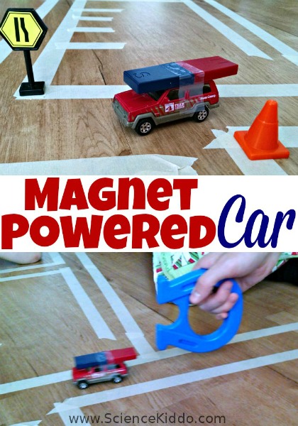 Make science fun and playful by making a magnet powered car! Make a road and see if you can push/pull your car in the right direction without touching it.