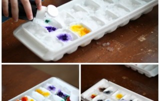 Play with the snow, but stay warm inside this winter by making snow paint. Experiment with color mixing, create beautiful art, and learn snow science.