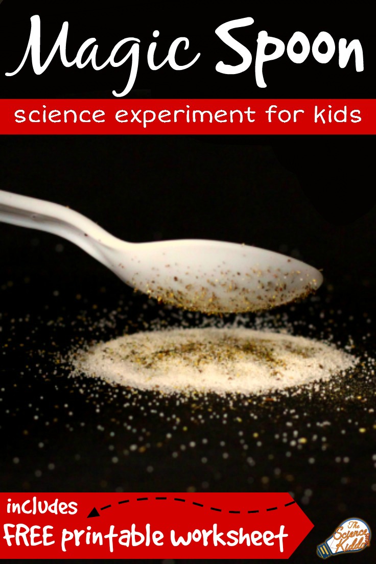 Using a magic spoon to separate salt and pepper with static electricity is a quick and easy science experiment. Perfect for preschool and kindergarten!